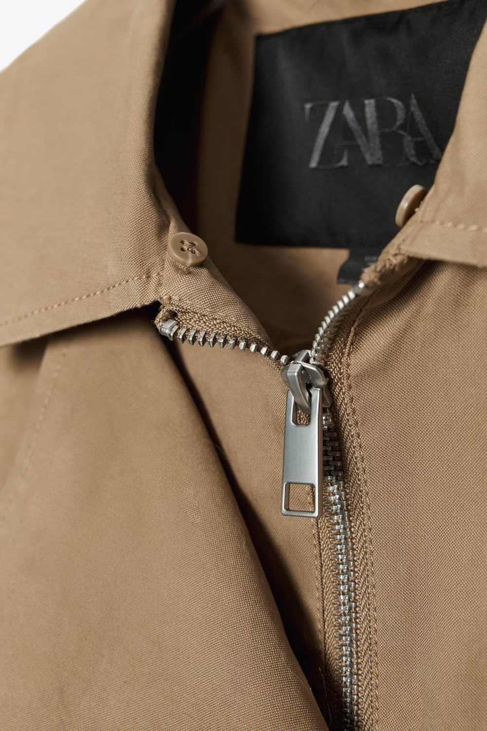 ZARA КУРТКА-БОМБЕР С МЕХОВЫМ ВОРОТНИКОМ — ZW COLLECTION, ТЕМНЫЙ БЕЖЕВО-КОРИЧНЕВЫЙ