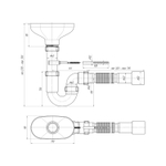 Сифон 1 1/2*40 Ani прямоточ. с гофрой 40*40/50  DR0115 с разрывом струи АНИ пласт
