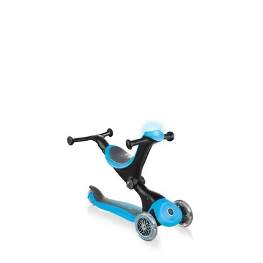 Самокат Globber Go Up Deluxe Play Lights голубой