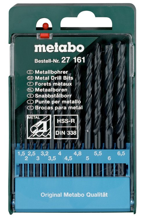 Набор сверл Metabo HSS-R по металлу 13 шт   (27161)
