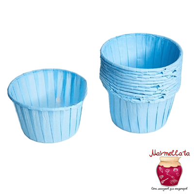 Форма бумажная маффин 50/40 мм, Светло-синяя (100 шт/уп)