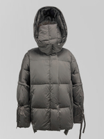 Куртка 25013 удлиненная с меховым воротником и отстегивающимися рукавами