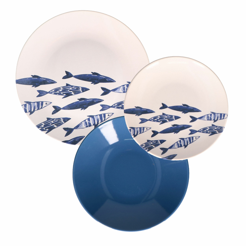Rose&Tulipani - Набор тарелок The Blue Ones на 6 персон (18 шт.) / артикул   R18390TA18  / GTIN 8018594569201
