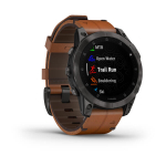 Смарт-часы GARMIN Epix (Gen 2) Sapphire титановый черный с коричневым кожаным ремешком,  010-02582-30