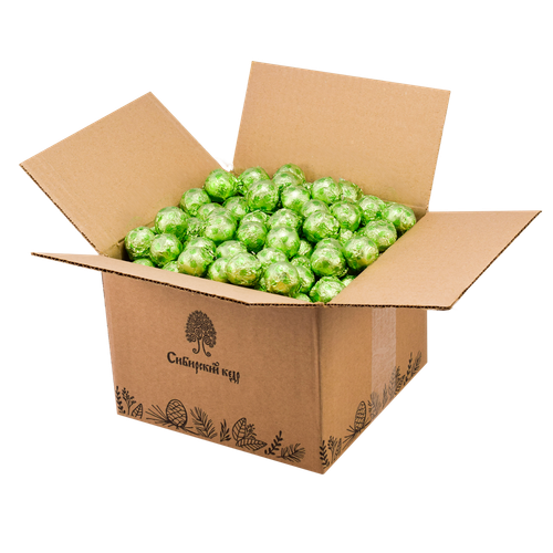 Кедровый грильяж с сосновой шишкой в шоколадной глазури / гофрокороб / 1000 г / Сибирский кедр