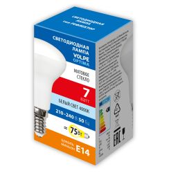 LED-R50-7W-4000K-E14-FR-SLS Лампа светодиодная. Форма Рефлектор. матовая. Белый свет 4000K. ТМ Volpe