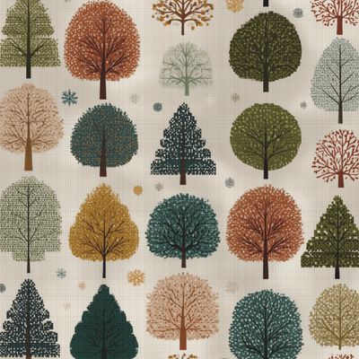 Festive Christmas Tree Pattern Digital Paper (Seamless)