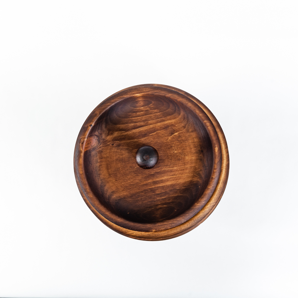 Трехъярусная ваза для фруктов и сладостей (фруктовница) из кедра. V16