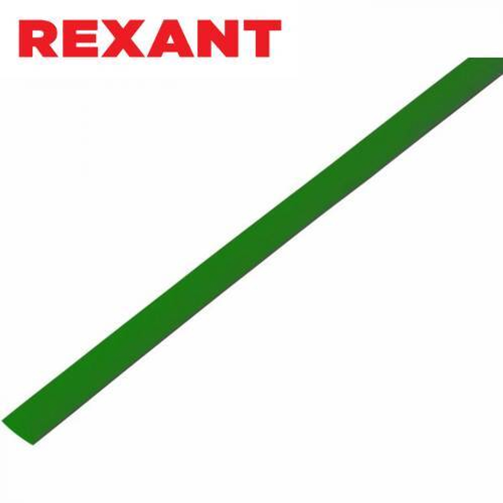 5,0/2,5 мм 1м термоусаживаемая трубка зеленая Rexant/20-5003