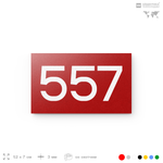 Номер на дверь 557, табличка на дверь для офиса, квартиры, кабинета, аудитории, склада, красная 120х70 мм, Айдентика Технолоджи