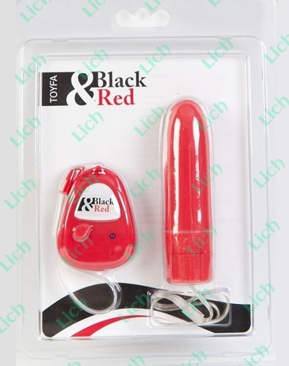 Красный мини-вибратор с пультом ДУ