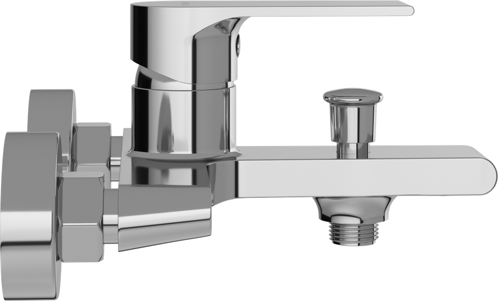 Смеситель для ванны с душем STWORKI Колдинг S32100CR + Душевой гарнитур Ольборг S20190CR, хром