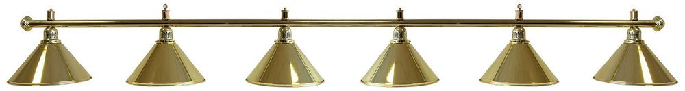 Лампа на шесть плафонов «Elegance» (золотистая штанга, золотистый плафон D35см)