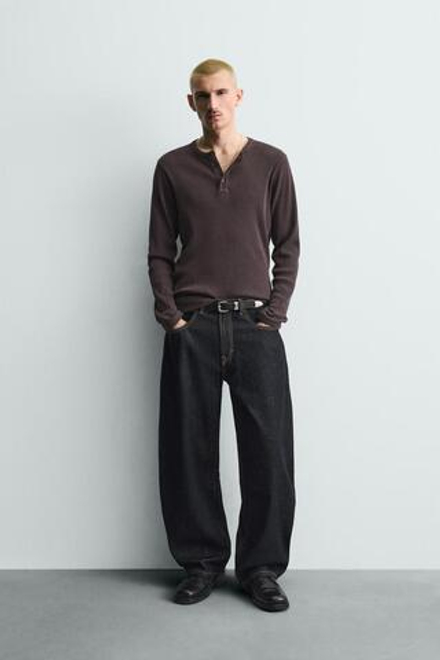 ZARA ДЖИНСЫ BALLOON FIT, СИНИЙ