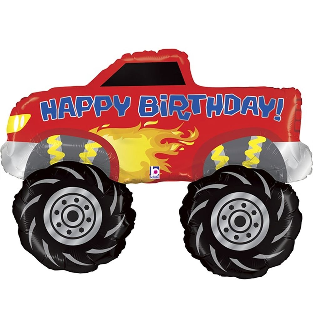 Шар Фигура &quot;Happy Birthday Внедорожник красный&quot;