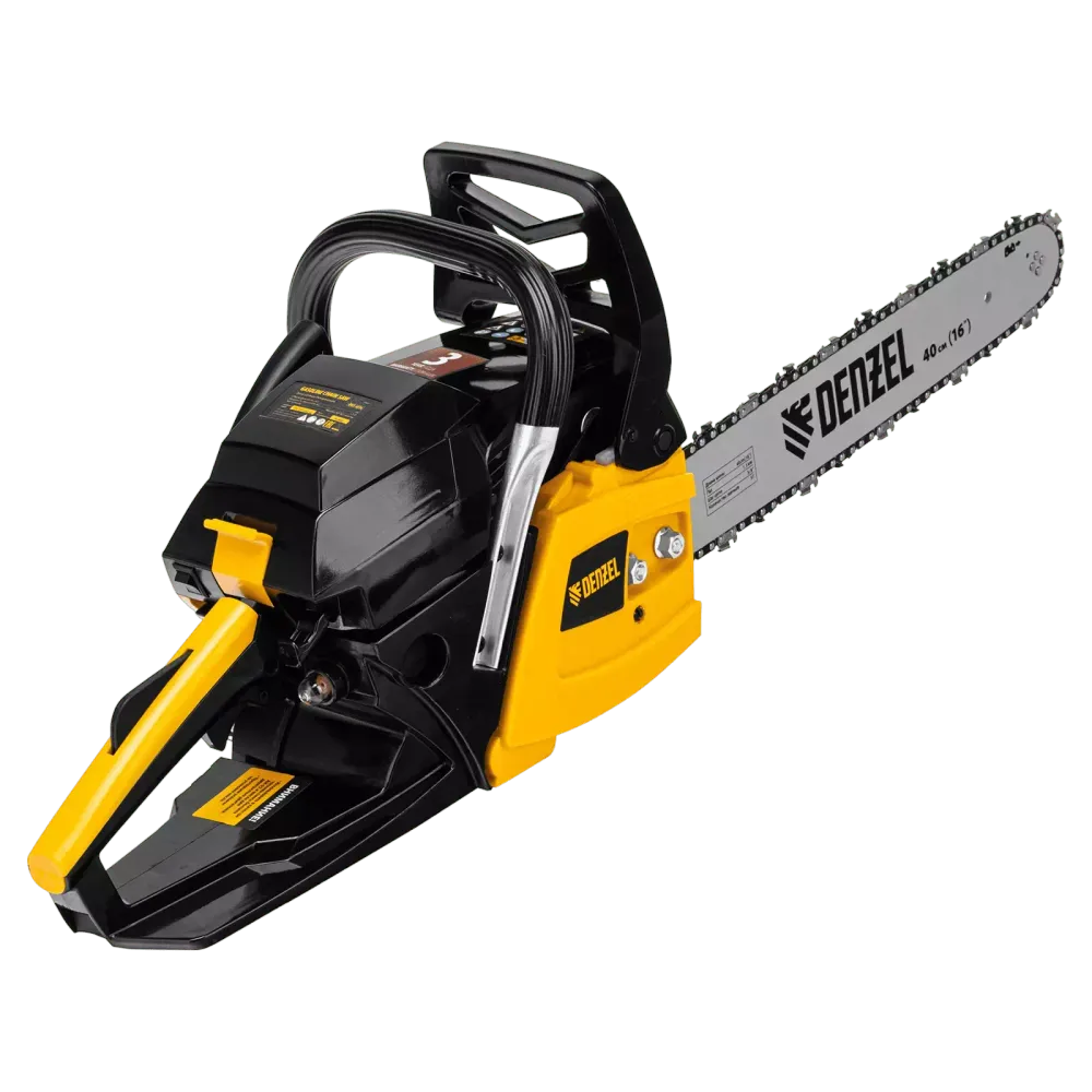 Пила цепная бензиновая DGS-4516, шина 40 см, 45 см3, 3 л.с, шаг 3/8, паз 1.3 мм, 57 звеньев Denzel, 95230