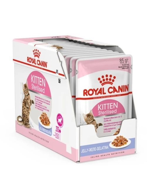Влажный корм Royal Canin Kitten Sterilised для стерилизованных котят, в желе, 24 шт x 85 г