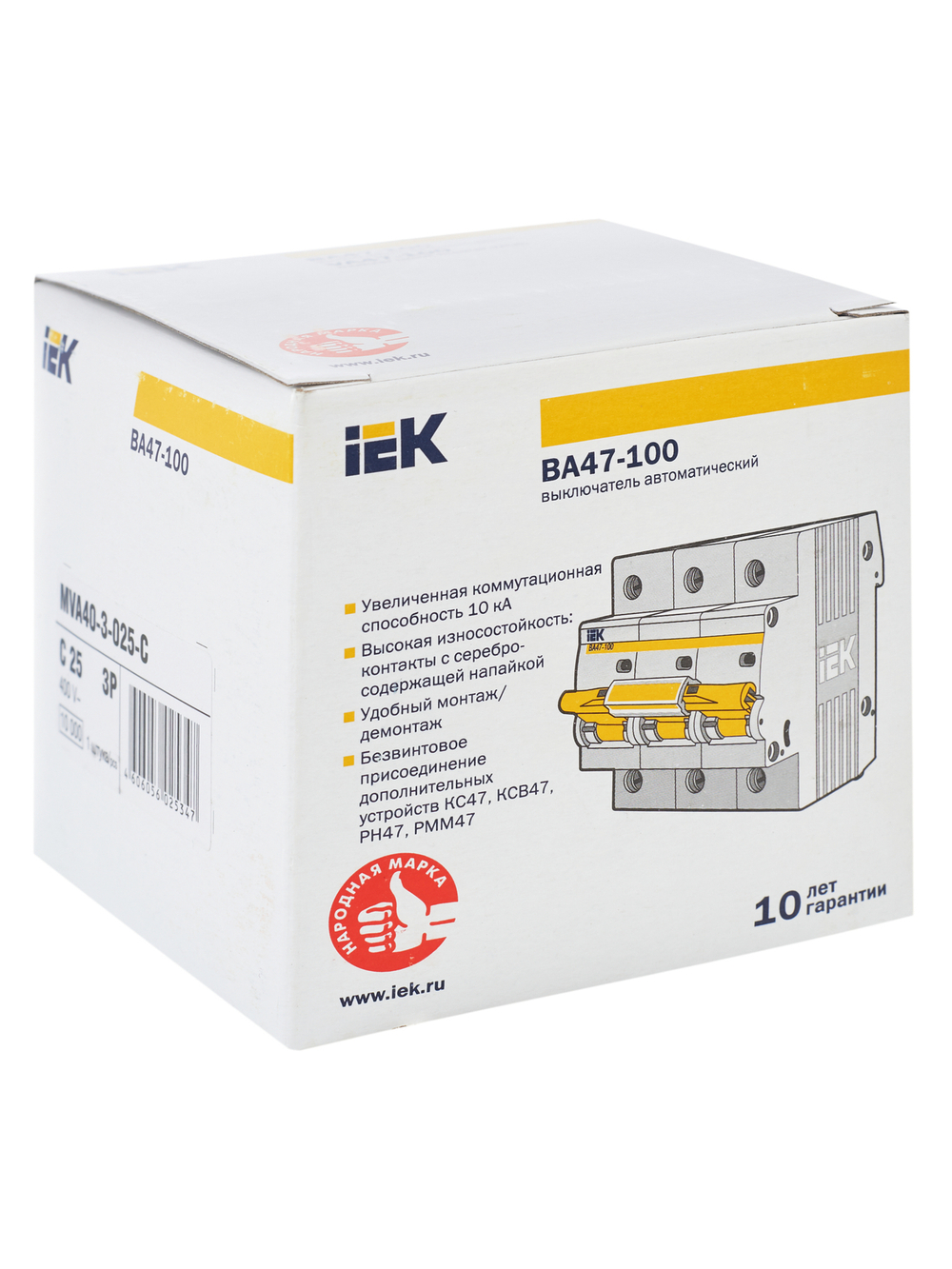 KARAT Автоматический выключатель ВА47-100 3P C 25А 10кА IEK