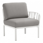 Модуль правый/левый пластиковый с подушками Nardi Komodo Elemento Terminale DS/SX, белый, серый