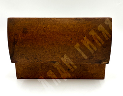 Шкатулка довоенная деревянная. СССР.  Первая половина XX в. Кап, столярная работа, ткань20,5×8×9 см;