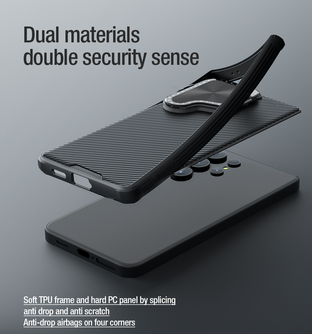 Чехол от Nillkin на Samsung Galaxy S24+ Plus с металлической откидной крышкой и поддержкой магнитной беспроводной зарядки MagSafe, серия CamShield Prop Magnetic Case