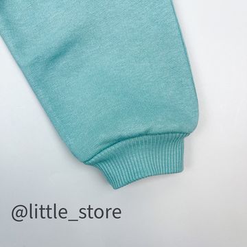 Брюки из футера с начесом, Светло-бирюзовые