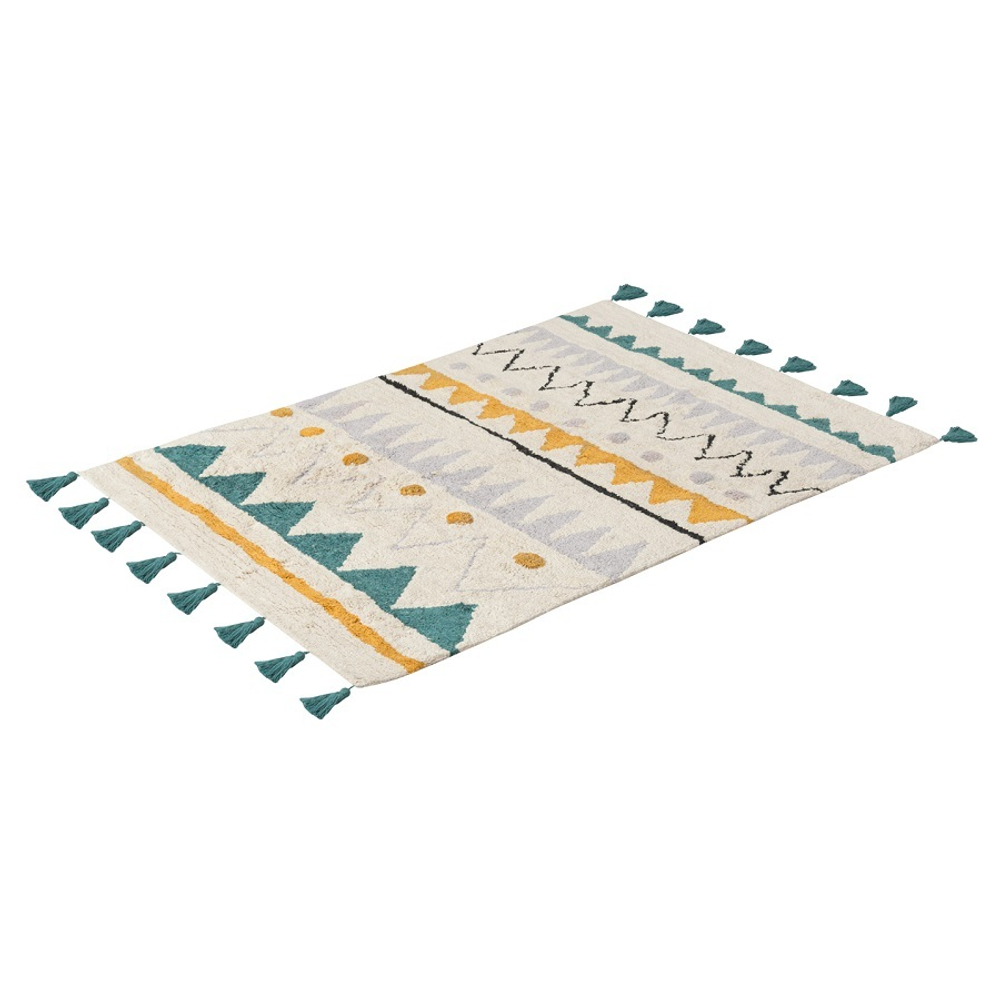 Ковер из хлопка с контрастным этническим орнаментом из коллекции ethnic, 160x230 см