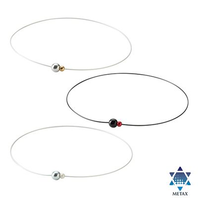 Ожерелье PHITEN RAKUWA NECKLACE WIRE EXTREME MIRROR BALL TWIN серебряно-золотое