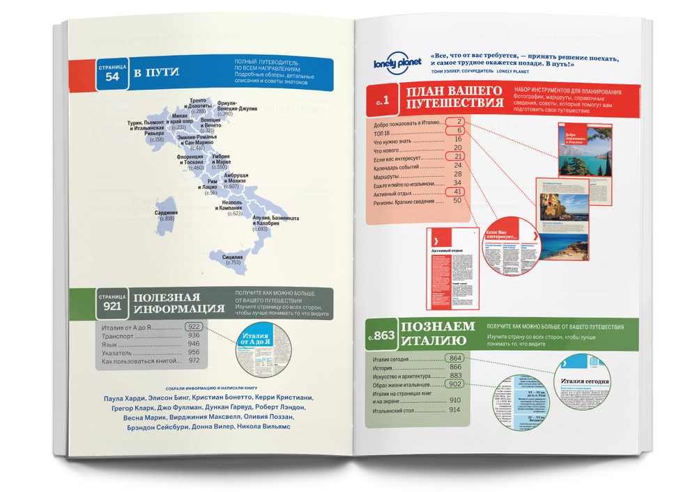 Италия + отдельная карта Рима. Путеводитель Lonely Planet