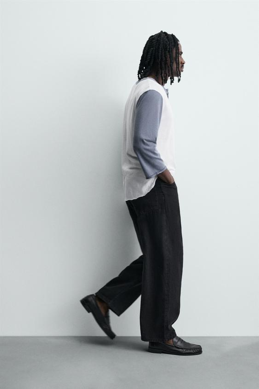 ZARA ЛЕГКИЕ ДЖИНСЫ СВОБОДНОГО КРОЯ WIDE LEG, ЧЕРНЫЙ