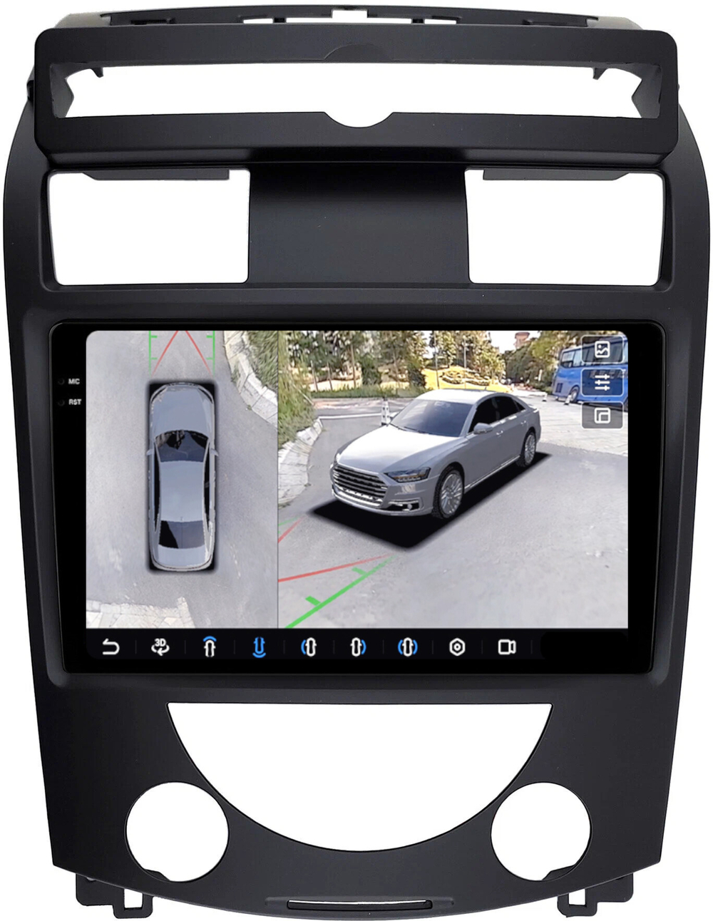 Магнитола для SsangYong Rexton 2 Y250 2007-2012 - FarCar BX10-360-3271-10 монитор 10.36" 2K QLED на Android 13, 6Гб+128Гб, CarPlay, 4G SIM-слот, 4 камеры в комплекте