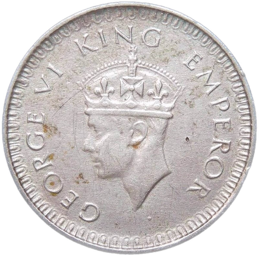 Индия (Британская) 1 рупии (rupee) 1942 серебро (VF)