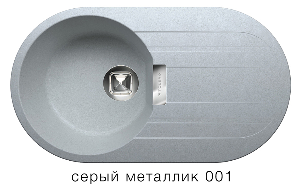 Кухонная мойка Tolero Loft TL-780 780x435мм Серый металлик №001