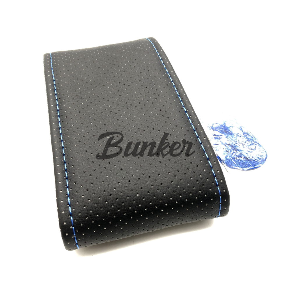 Оплетка рулевого колеса экокожа перфорация (Синяя шнуровка) VSALONE