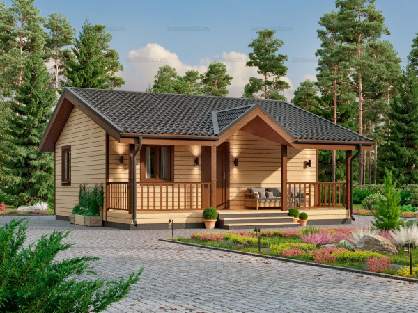 Бревенчатый дом 48 м²