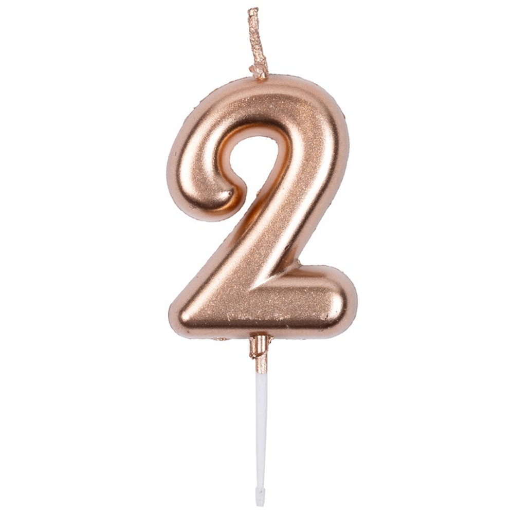 Мини свечи-цифры в цвете розового золота 4,5 см