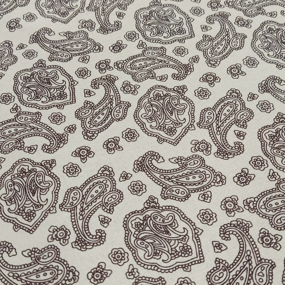 Ткань подкладочная сумочная Бежевая с огурцами