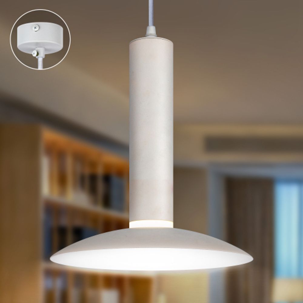 Светильник подвесной (подвес) ЭРА PL14 WH MR16 GU10 потолочный цилиндр белый | Подвесные светильники