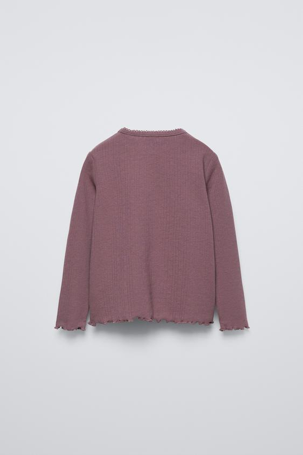 ZARA ФУТБОЛКА POINTELLE С БАНТОМ, БАКЛАЖАНОВЫЙ