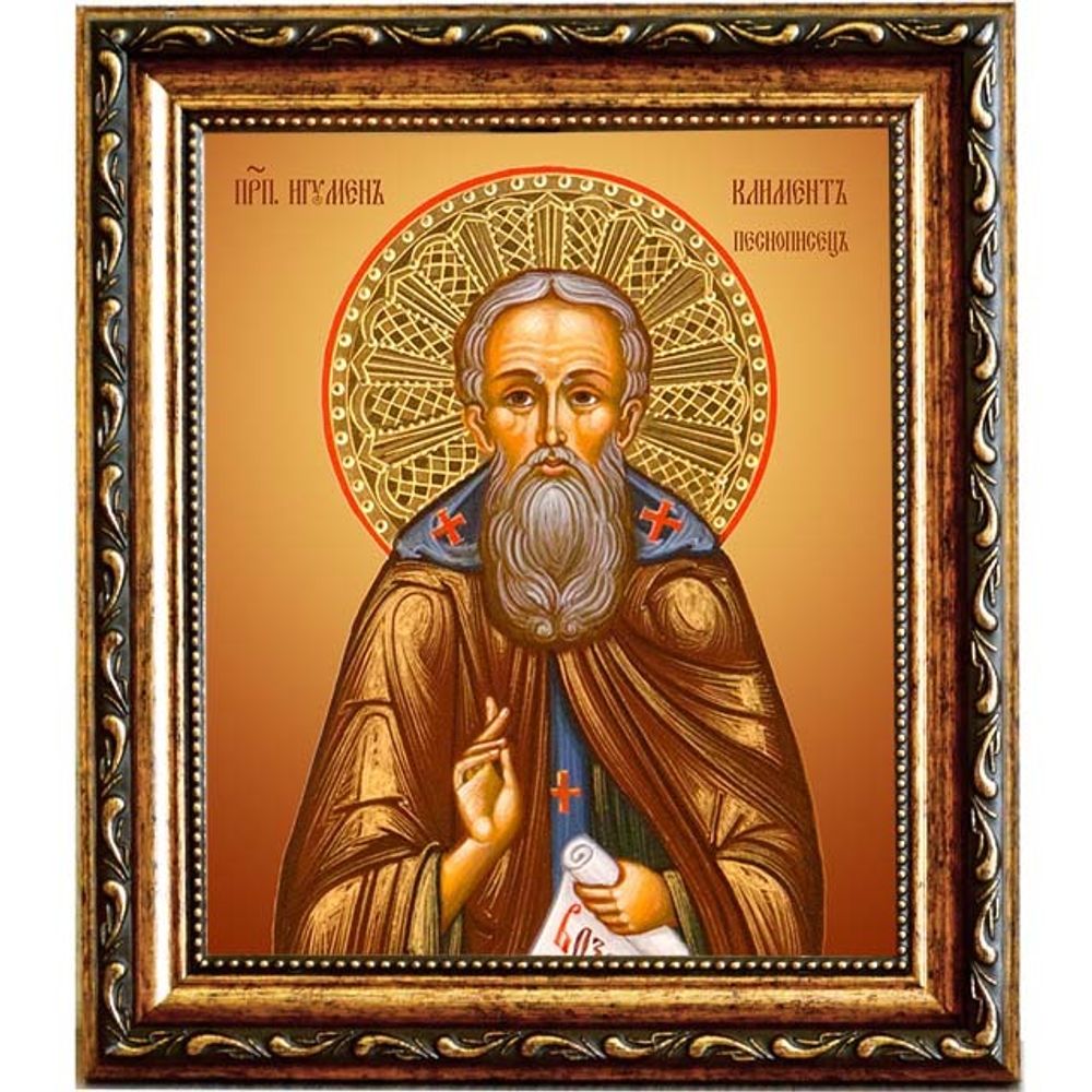 Климент Песнописец, преподобный игумен. Икона на холсте.
