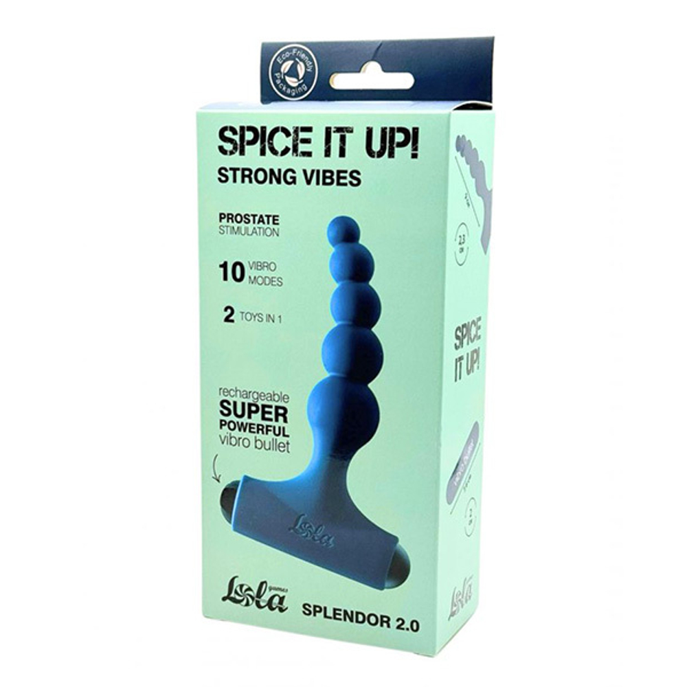 Бирюзовая анальная вибропробка с перезаряжаемой вибропулей 12,1см Lola Games Spice It Up New Edition Splendor 2.0 8017-05lola