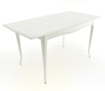 Стол Аврора Кабриоль, Эмаль белая/Патина серебро