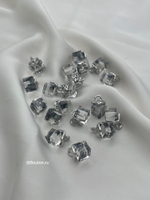 Пуговица на ножке серебро кристалл прозрачный