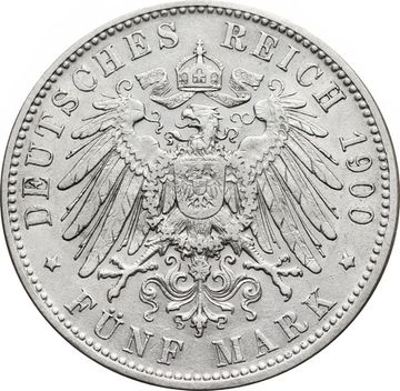 5 марок 1900 Германская империя D, Бавария
