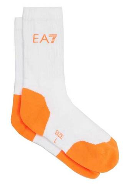 Теннисные носки EA7 Unisex Knitted Socks 1P - white/orange