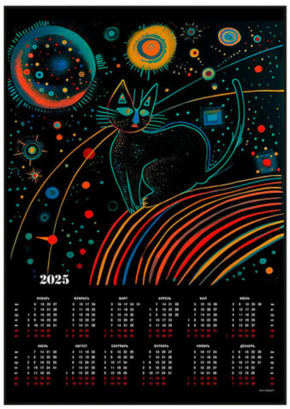 На Звёздной дороге. Календарь-постер А1 в алюминиевой раме на 2025 год