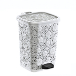 Мусорное ведро с педалью 6 лт АЖУРНОЕ белый