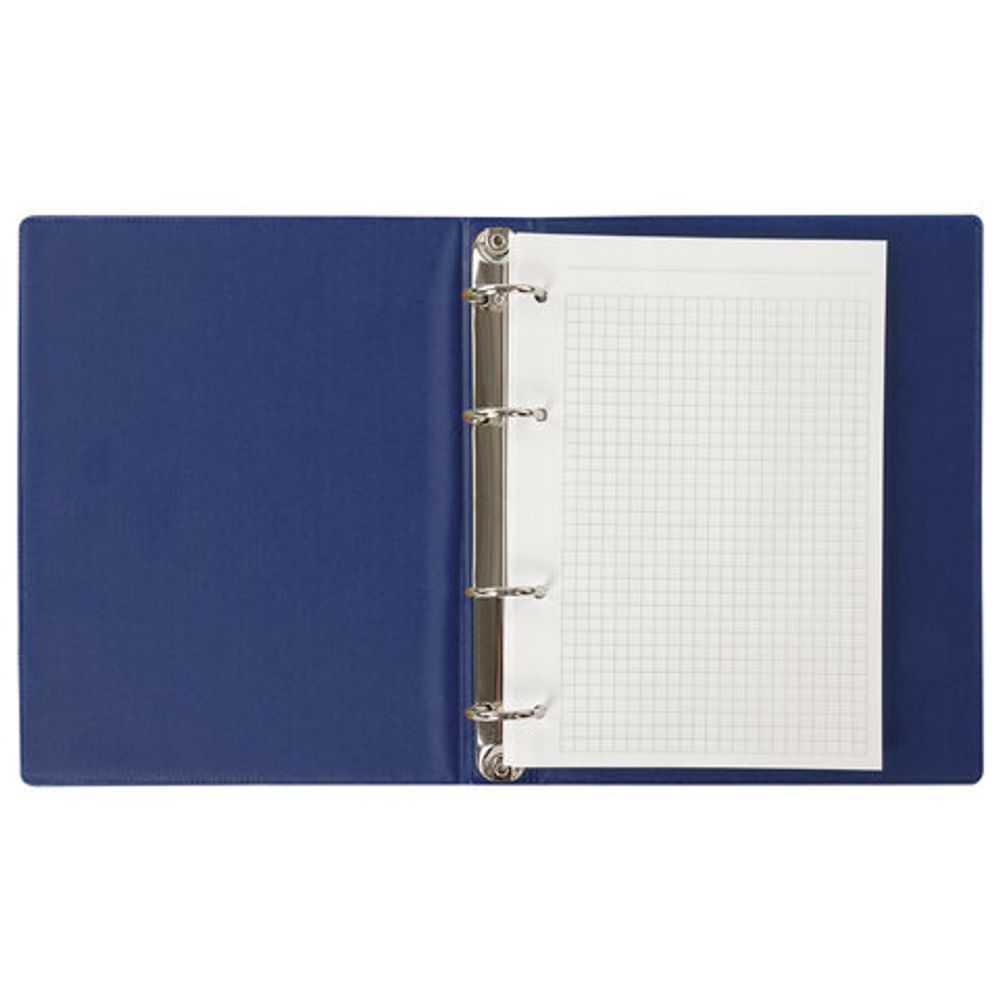Тетрадь на кольцах А5 (180х220 мм), 80 л., обложка ПВХ, клетка, BRAUBERG, синий, 403913