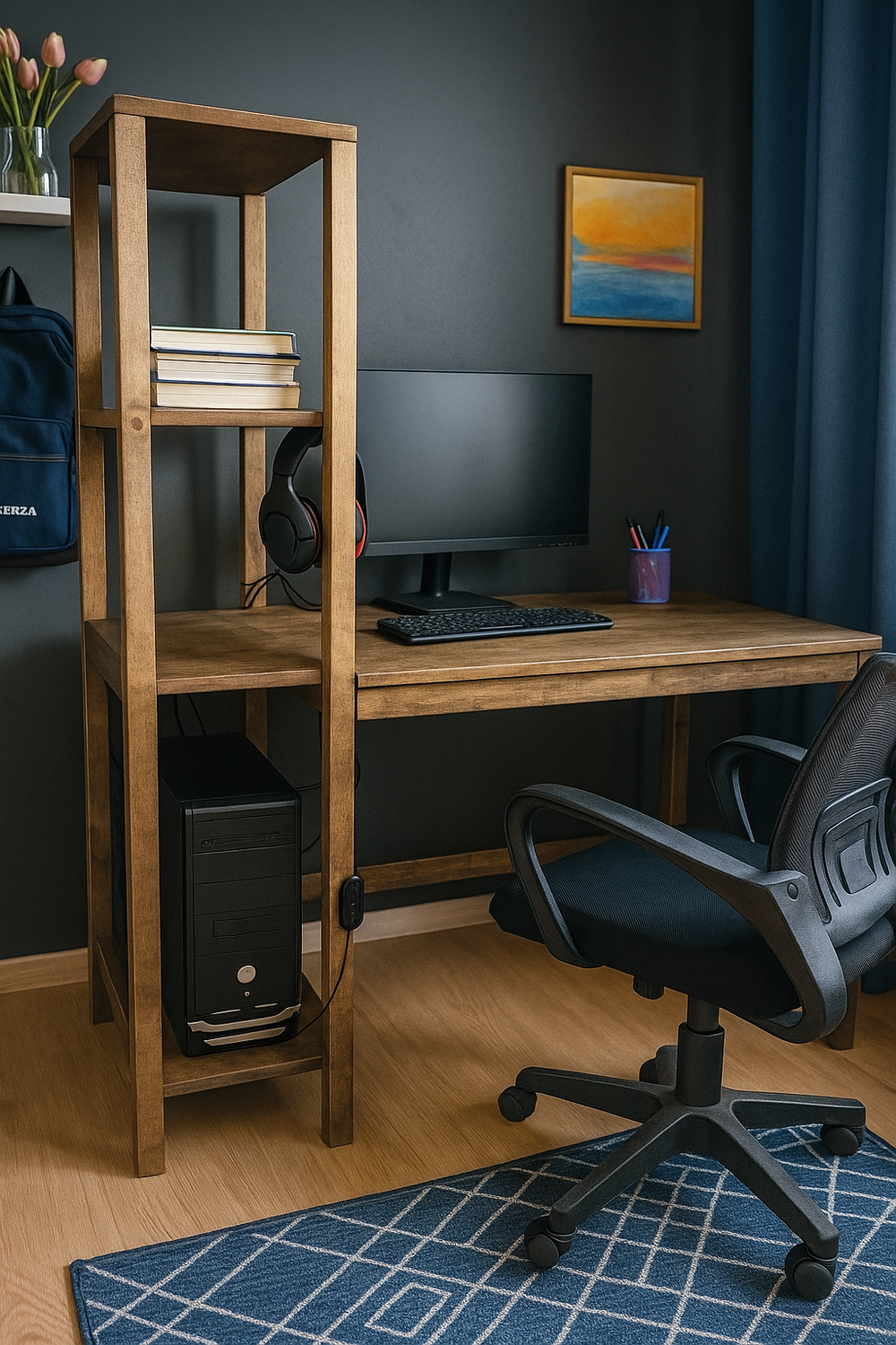 Стол письменный со стеллажом Бертис