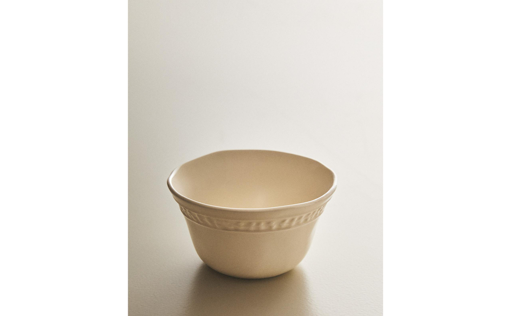 Zara Home миска из каменной керамики, цвет кремовый, 11.3 см
